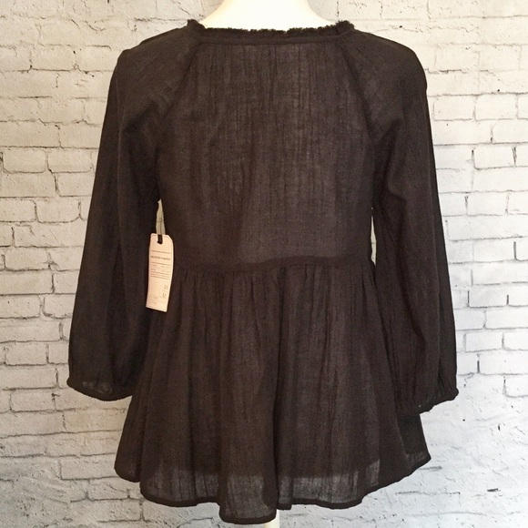 Melrose and Market Split Neck Peasant Blouse Small - Picture 5 of 8